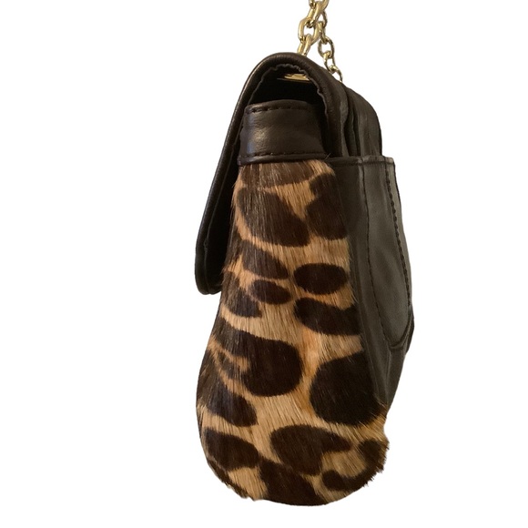 HYPO ALL LEATHER AND CALF HAIR HANDBAG WITH GOLD CHAIN. CROSSBODY - Picture 9 of 13